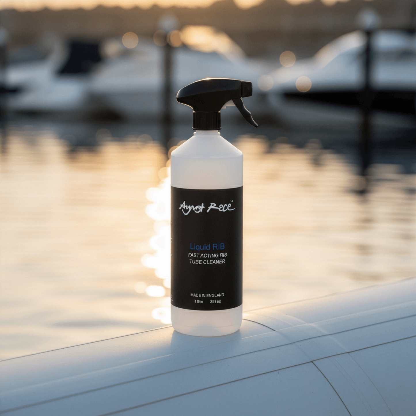 Spray bottle of August Race Liquid RIB inflatable boat cleaner