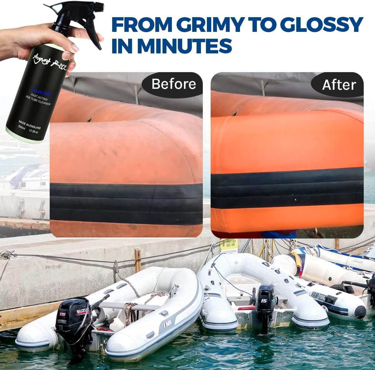 August Race Liquid Rib - Rigid Inflatable Clean and Restore