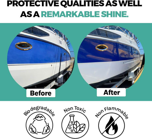 Marine Wax & UV Sealant - Enhances Gloss & Shields Gelcoat from Sun Damage (500ml) - August Race