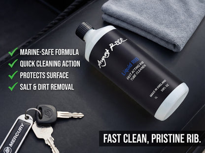Marine RIB Cleaner - Cleans, Revives & Protects Hypalon and PVC Tubes (1L) - August Race
