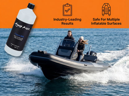 Marine RIB Cleaner - Cleans, Revives & Protects Hypalon and PVC Tubes (1L) - August Race